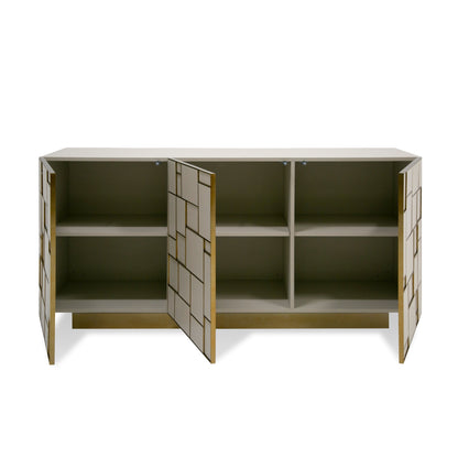 Modrest Auer Mid-Century Modern Cream Ash Gold Buffet
