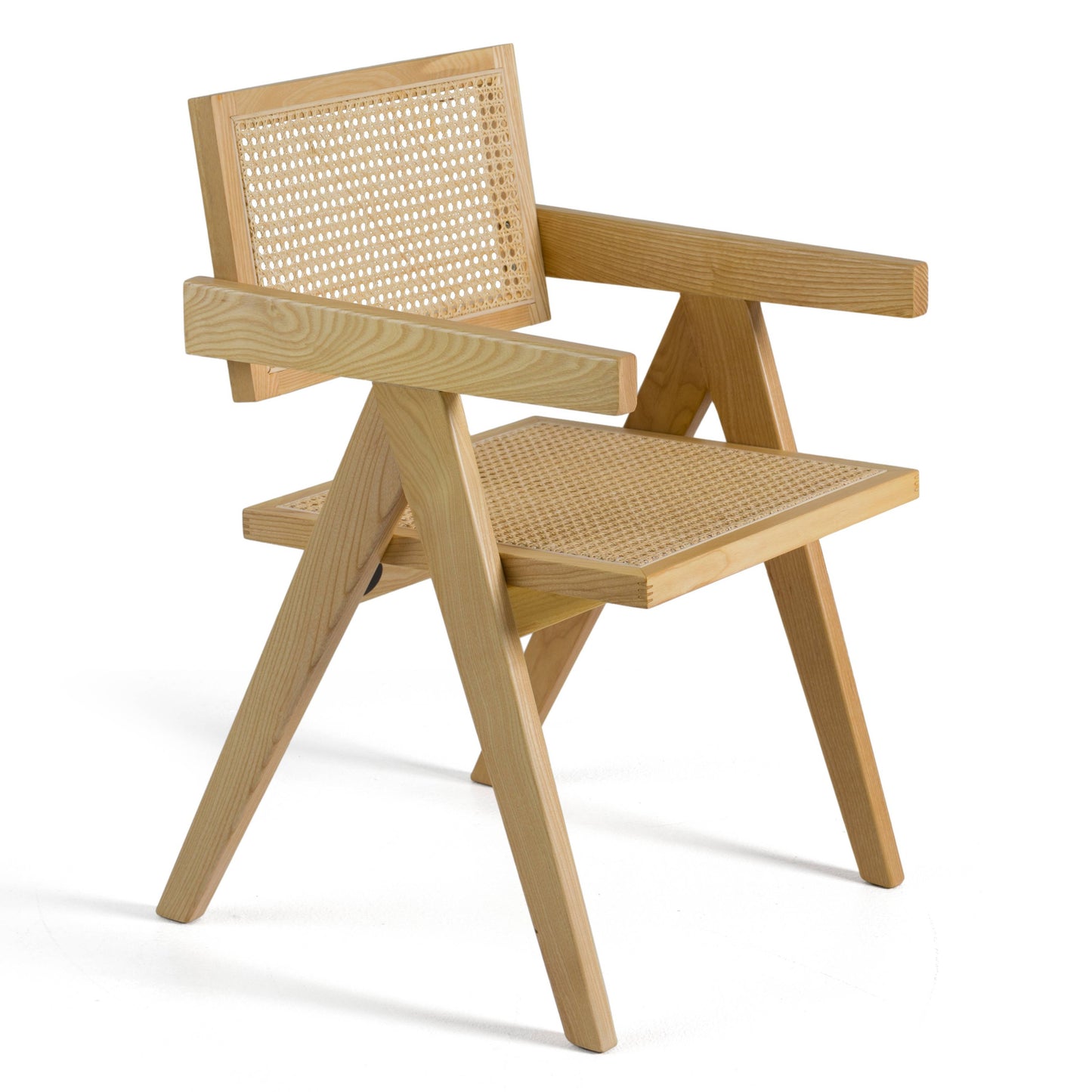 Modrest Aurora Modern Light Rattan and Natural Ash Dining Arm Chair