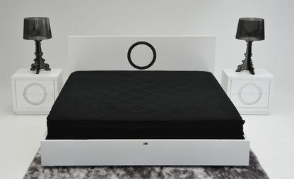 Ovidius Modern White Crocodile Lacquer Bed