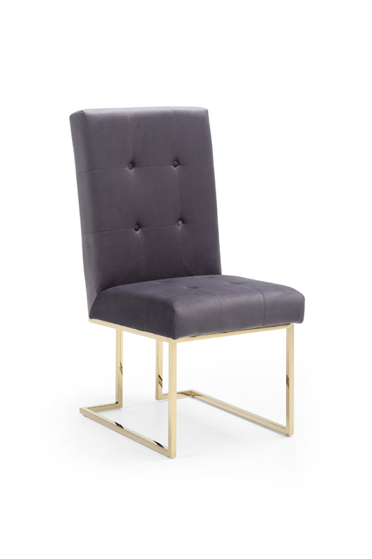 Modrest Legend Modern Grey Fabric and Gold Dining Chair