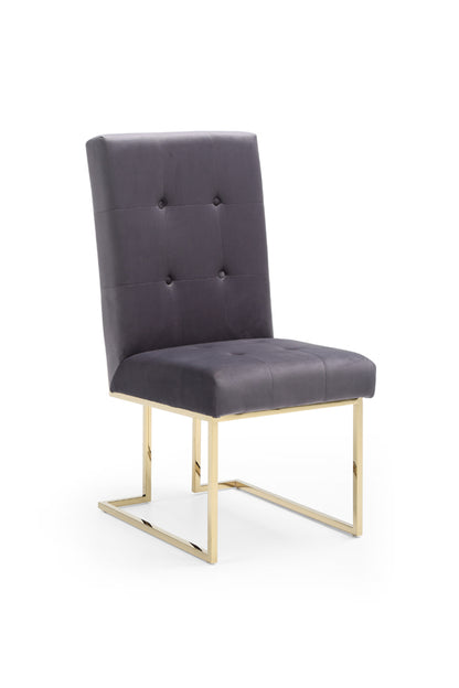 Modrest Legend Modern Grey Fabric and Gold Dining Chair
