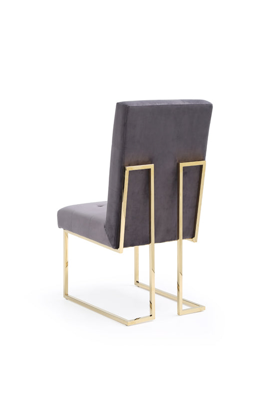 Modrest Legend Modern Grey Fabric and Gold Dining Chair
