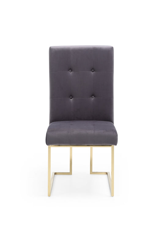 Modrest Legend Modern Grey Fabric and Gold Dining Chair