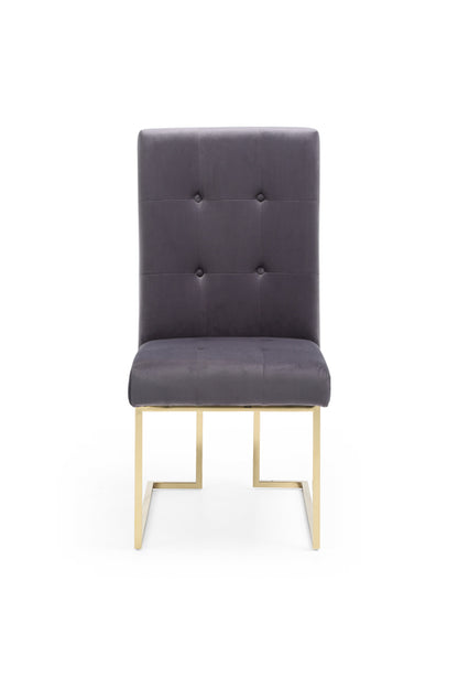 Modrest Legend Modern Grey Fabric and Gold Dining Chair