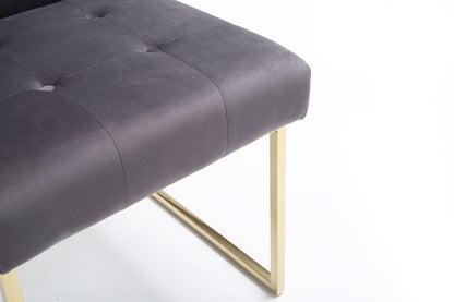 Modrest Legend Modern Grey Fabric and Gold Dining Chair