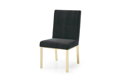 Modrest Reba Modern Black Velvet and Gold Dining Chair