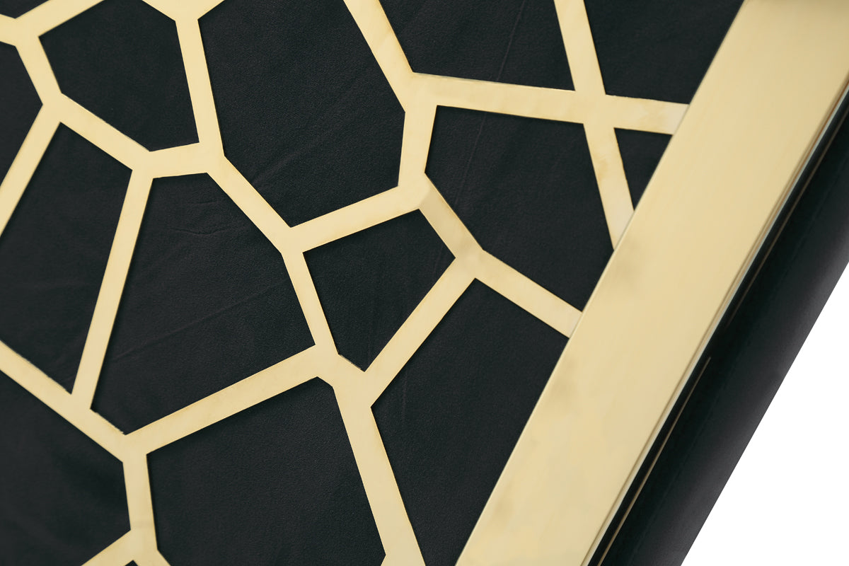 Modrest Reba Modern Black Velvet and Gold Dining Chair