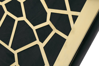 Modrest Reba Modern Black Velvet and Gold Dining Chair