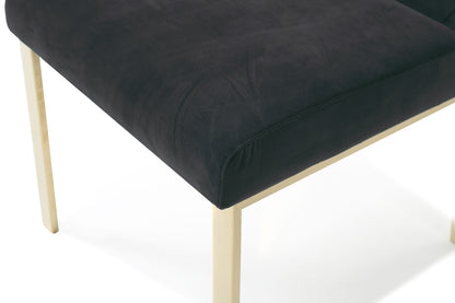 Modrest Reba Modern Black Velvet and Gold Dining Chair