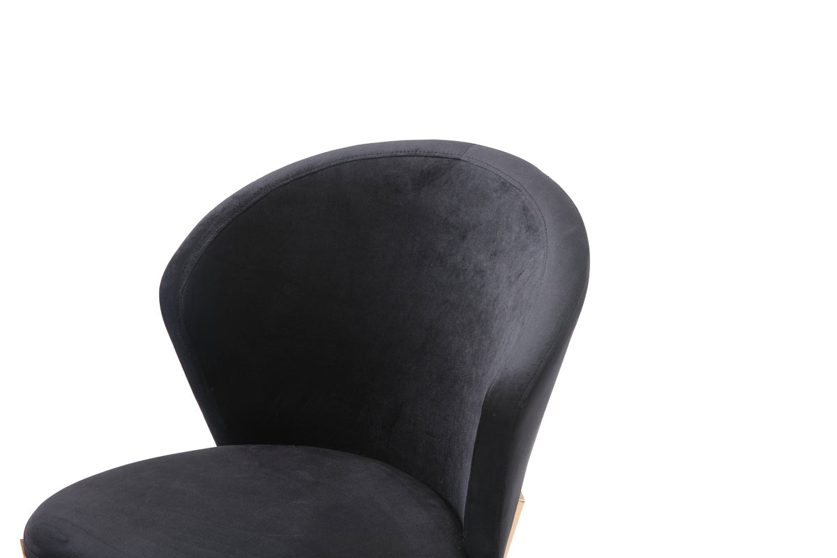 Modrest Nadia Modern Black Velvet and Rosegold Dining Chair