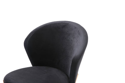 Modrest Nadia Modern Black Velvet and Rosegold Dining Chair