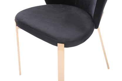 Modrest Nadia Modern Black Velvet and Rosegold Dining Chair