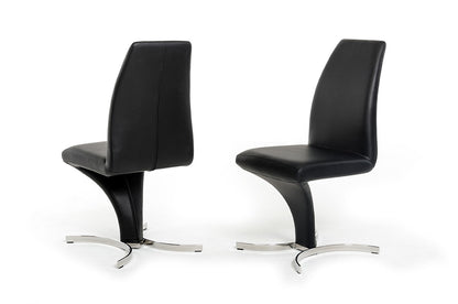 Nix Modern Black Leatherette Dining Chair