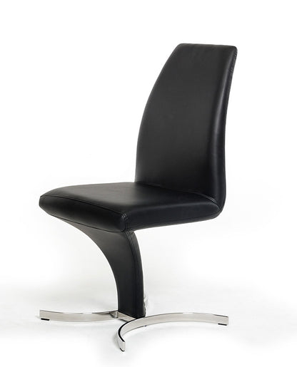 Nix Modern Black Leatherette Dining Chair