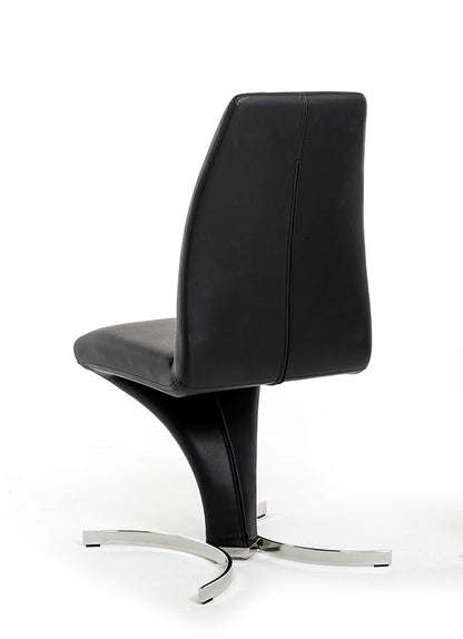 Nix Modern Black Leatherette Dining Chair