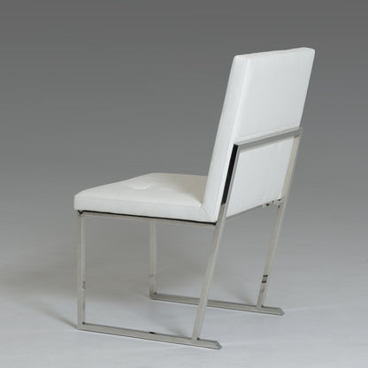 Click Modern White Leatherette Dining Chair