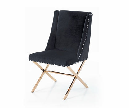Modrest Alexia Modern Black and Rosegold Dining Chair