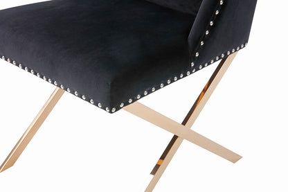 Modrest Alexia Modern Black and Rosegold Dining Chair