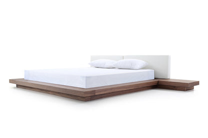 Modrest Opal Modern Walnut and White Platform Bed