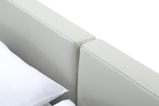 Modrest Opal Modern Walnut and Grey Platform Bed
