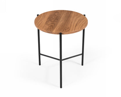 Modrest Bacone Industrial Oak and Black Iron End Table