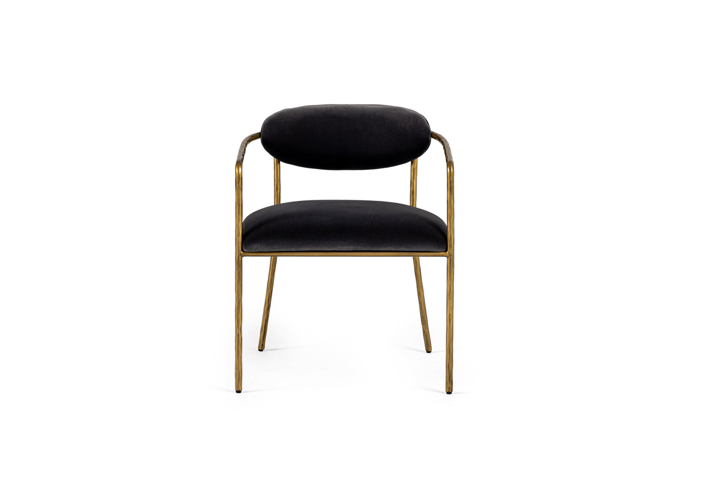 Modrest Baird Modern Grey Velvet Brass Dining Chair