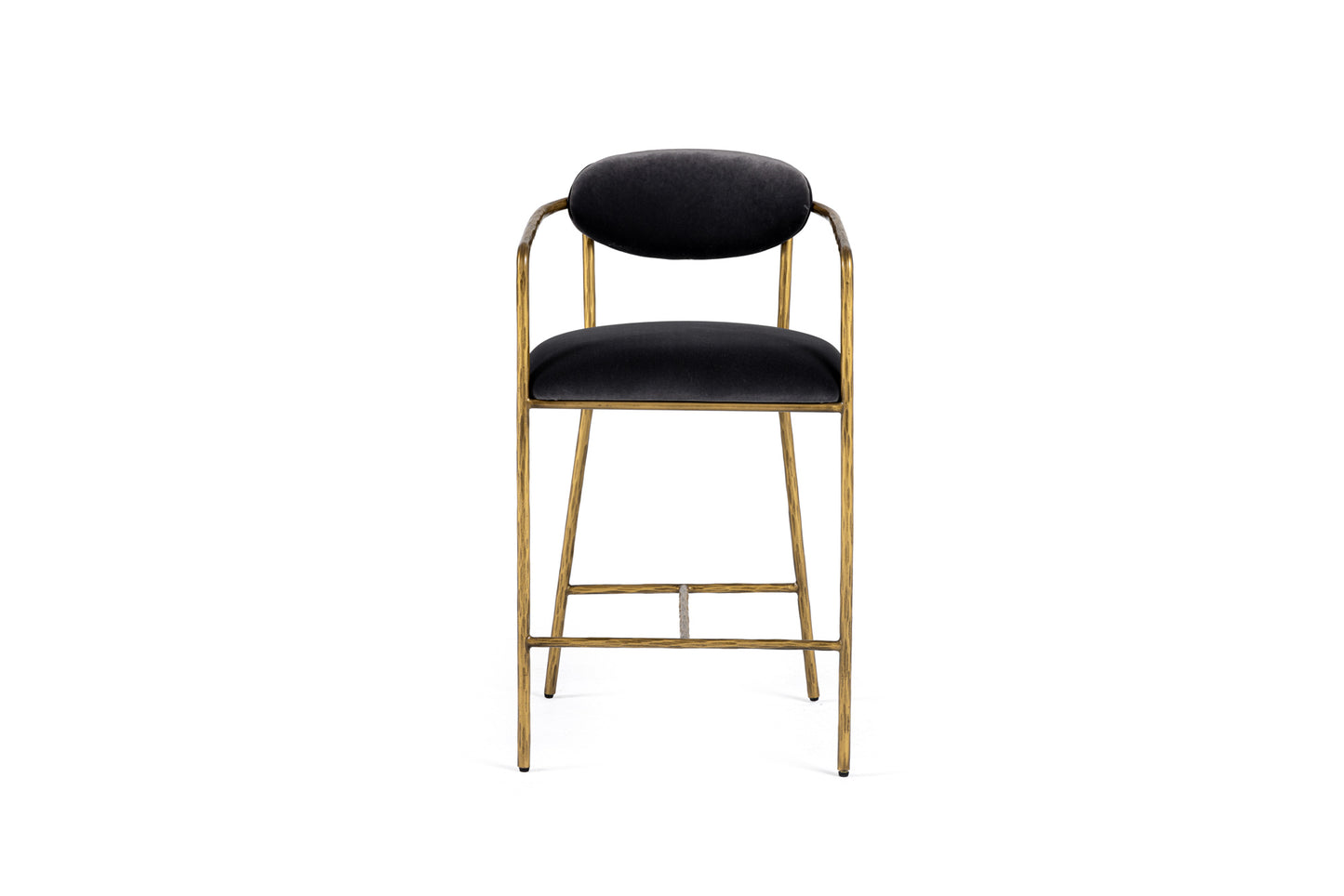 Modrest Baird Modern Grey Velvet Brass Counter Chair