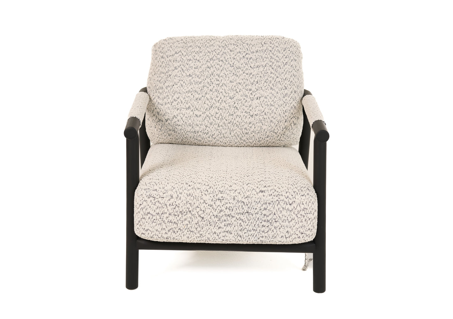 Modrest Balko Modern Grey Fabric Black Accent Chair