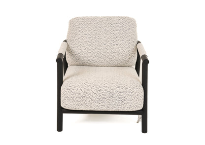 Modrest Balko Modern Grey Fabric Black Accent Chair
