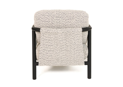 Modrest Balko Modern Grey Fabric Black Accent Chair