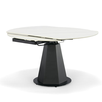 Modrest Barela Modern Black and White Ceramic Extendable 35.5"/53" Dining Table