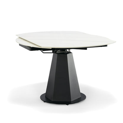 Modrest Barela Modern Black and White Ceramic Extendable 35.5"/53" Dining Table