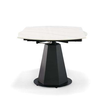 Modrest Barela Modern Black and White Ceramic Extendable 35.5"/53" Dining Table