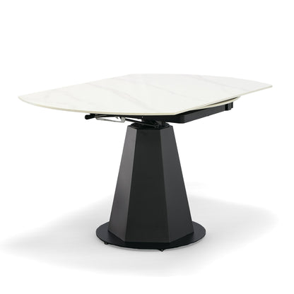 Modrest Barela Modern Black and White Ceramic Extendable 35.5"/53" Dining Table