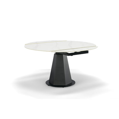 Modrest Barela Modern Black and White Ceramic Extendable 35.5"/53" Dining Table