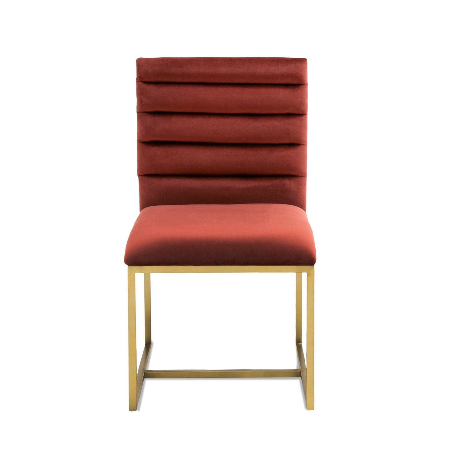 Modrest Barker Modern Red and Brush Gold Dining Chair