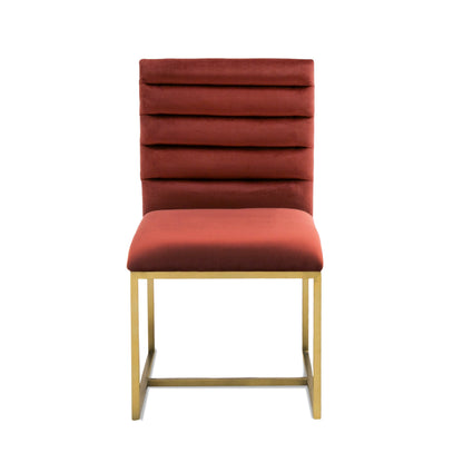 Modrest Barker Modern Red and Brush Gold Dining Chair