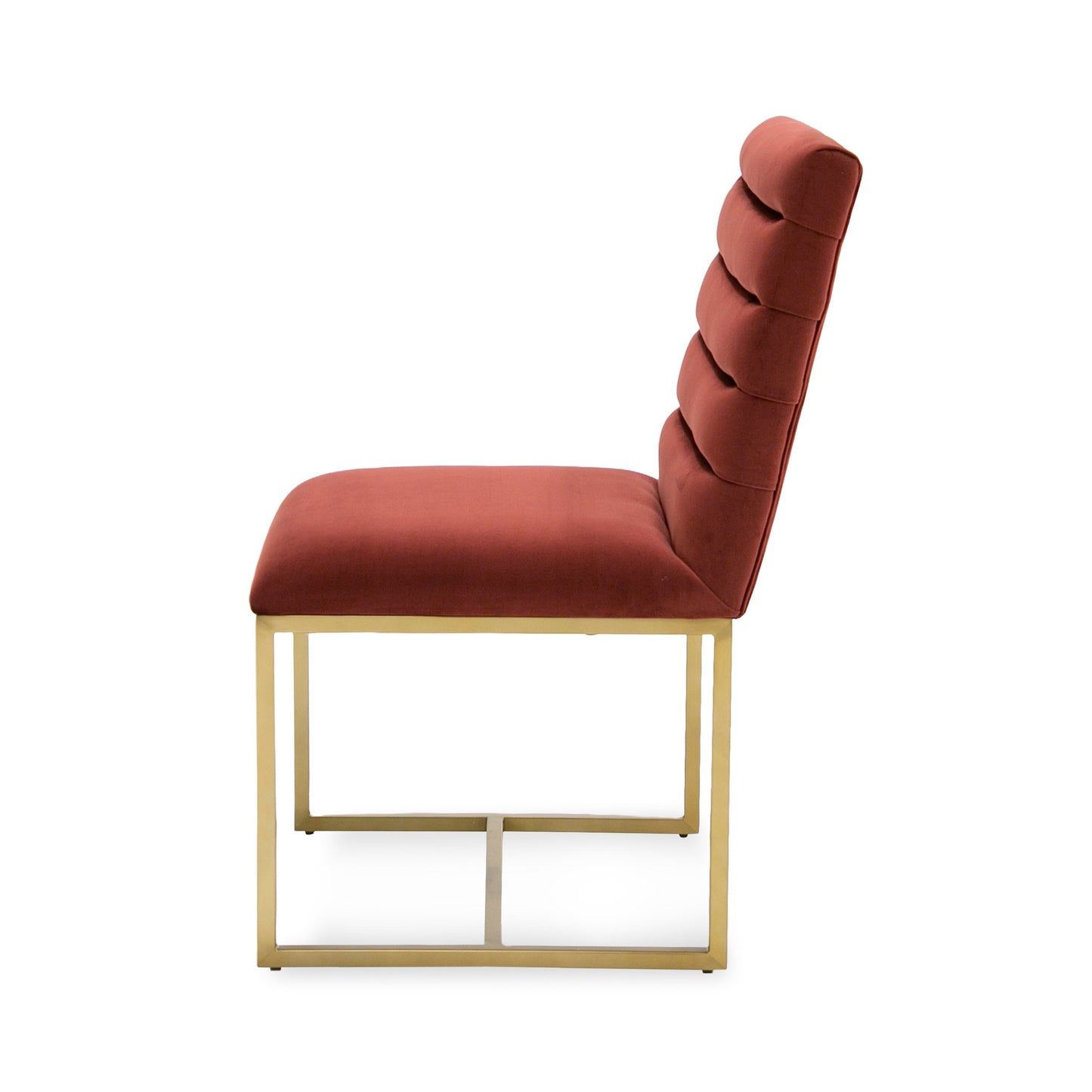 Modrest Barker Modern Red and Brush Gold Dining Chair