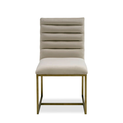 Modrest Barker Modern Beige and Brush Gold Dining Chair