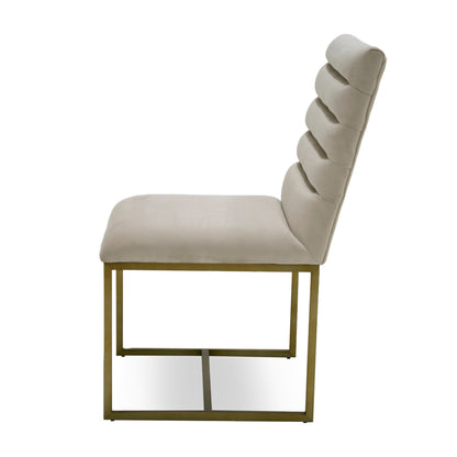 Modrest Barker Modern Beige and Brush Gold Dining Chair