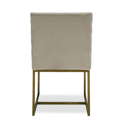 Modrest Barker Modern Beige and Brush Gold Dining Chair
