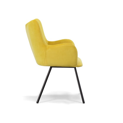 Modrest Barrett Modern Yellow Velvet Dining Chair