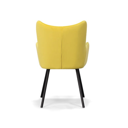 Modrest Barrett Modern Yellow Velvet Dining Chair
