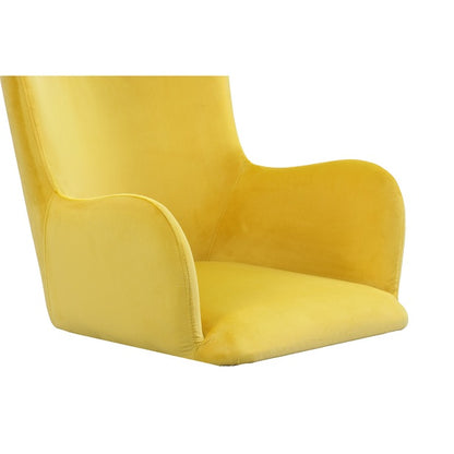 Modrest Barrett Modern Yellow Velvet Dining Chair