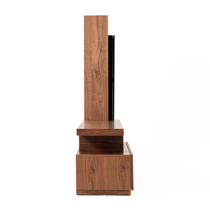 Modrest Bashia Contemporary Walnut Black Entertainment Center