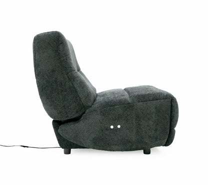 Divani Casa Basil Modern Dark Grey Fabric Large Electric Recliner Chair