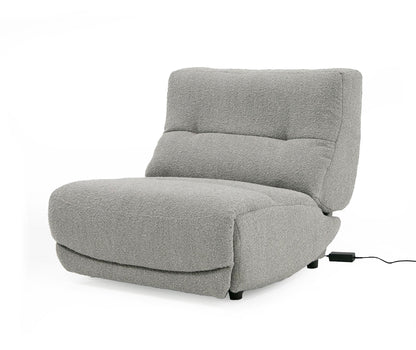 Divani Casa Basil Modern Grey Fabric Large Electric Recliner Chair