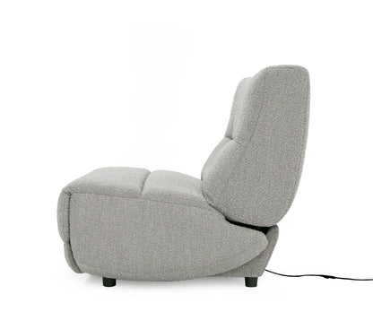 Divani Casa Basil Modern Grey Fabric Large Electric Recliner Chair
