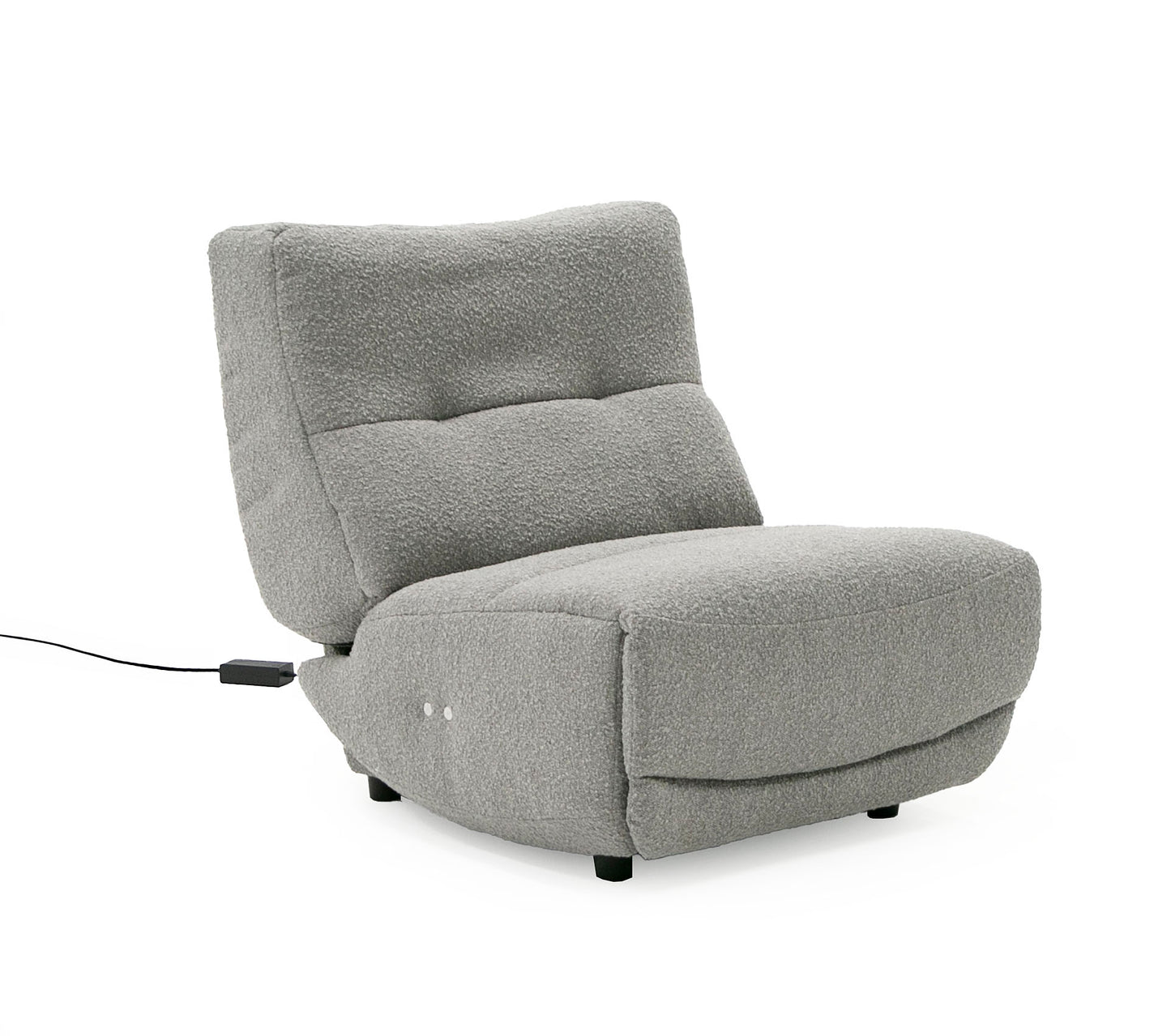 Divani Casa Basil Modern Grey Fabric Small Electric Recliner Chair