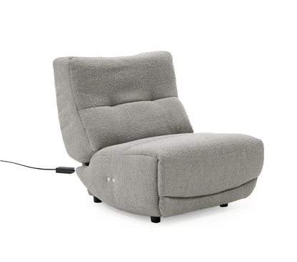 Divani Casa Basil Modern Grey Fabric Small Electric Recliner Chair